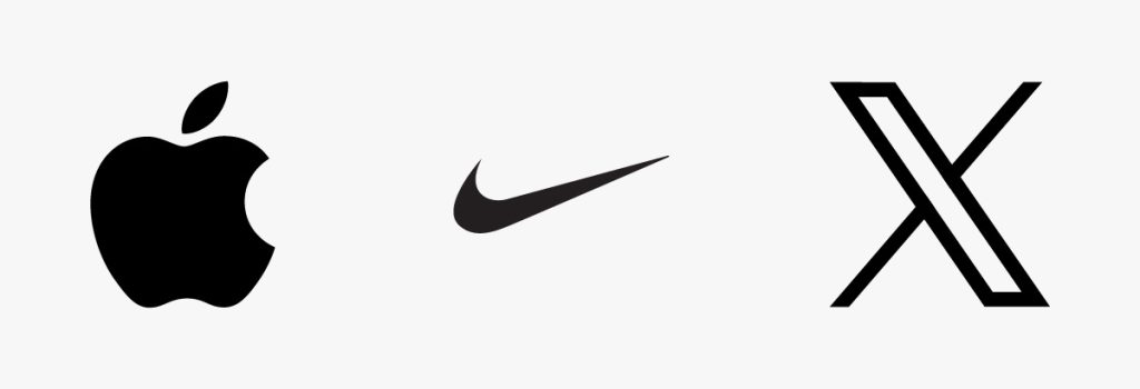 APPLE、NIKE、X 圖像型logo示例
