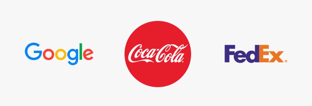 Google、Coca Cola、FedEx 文字型Logo示例