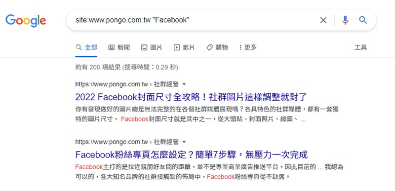 網站頁面檢索確認 Google 索引 。