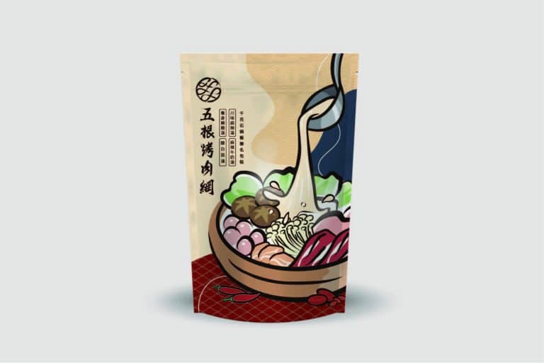 五根烤肉網湯底包 包裝設計