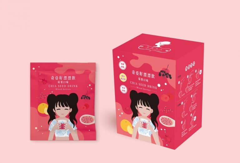 奇亞籽飄飄飲包裝設計，推薦包裝設計，高雄包裝設計推薦，外盒設計，產品設計，鋁箔包設計