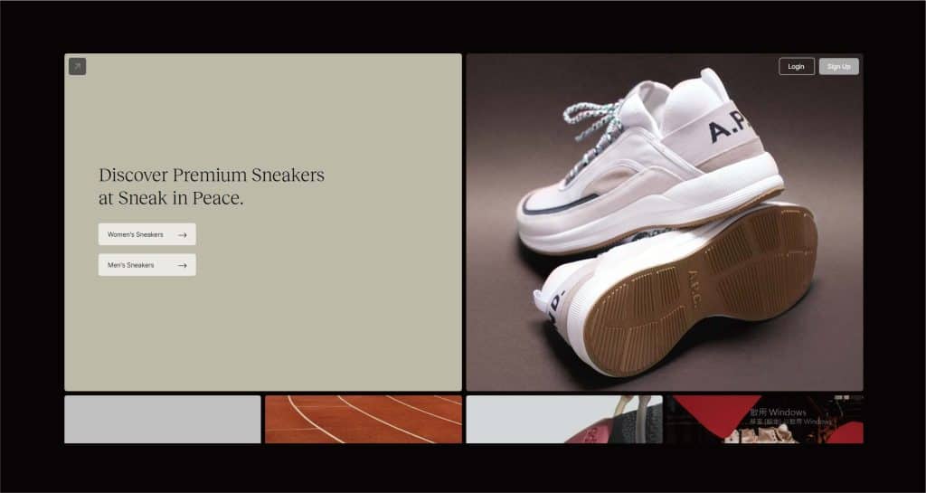 單色塊陣列的色塊設計，在網頁看起來有吸引眼球的視覺效果。