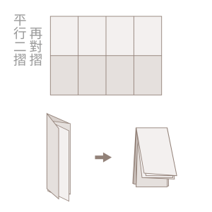 平行 2 摺再對摺