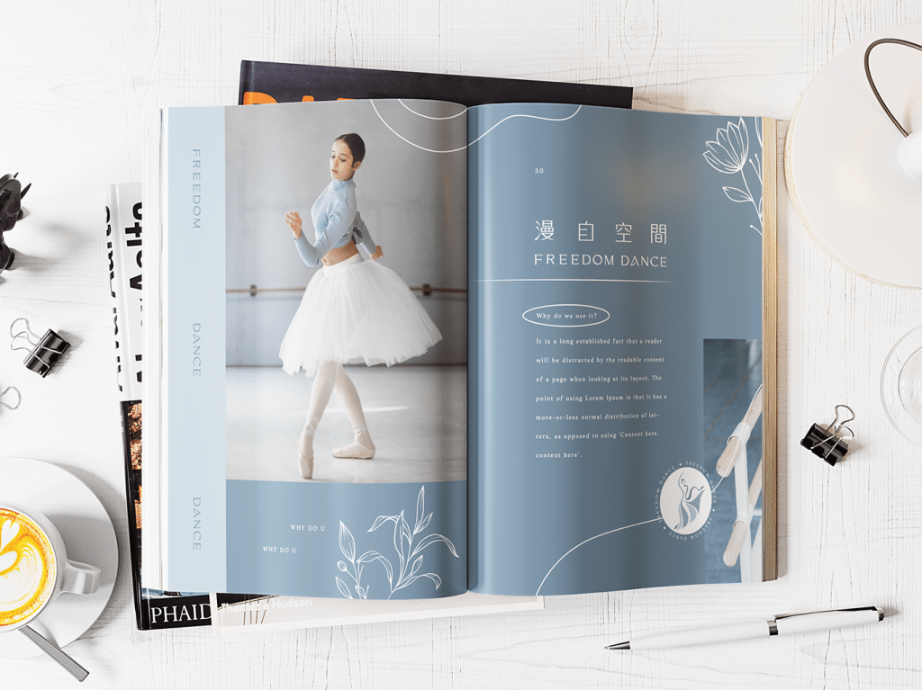 型錄設計溫和柔美地詮釋漫自空間的風格調性。