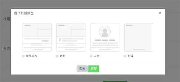 LINE 多頁訊息版面類型。