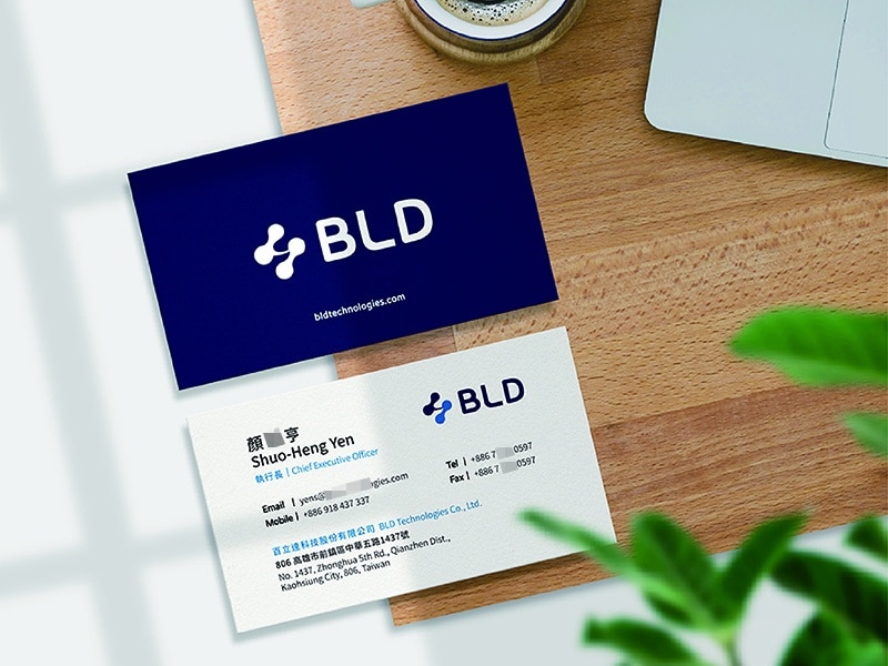 百立達科技股份有限公司的名片設計。